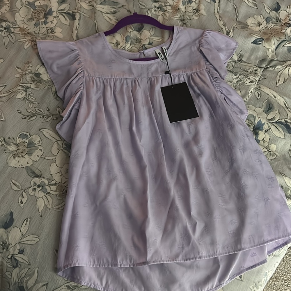 Wild Pony Ruffle Short Sleeve Blouse